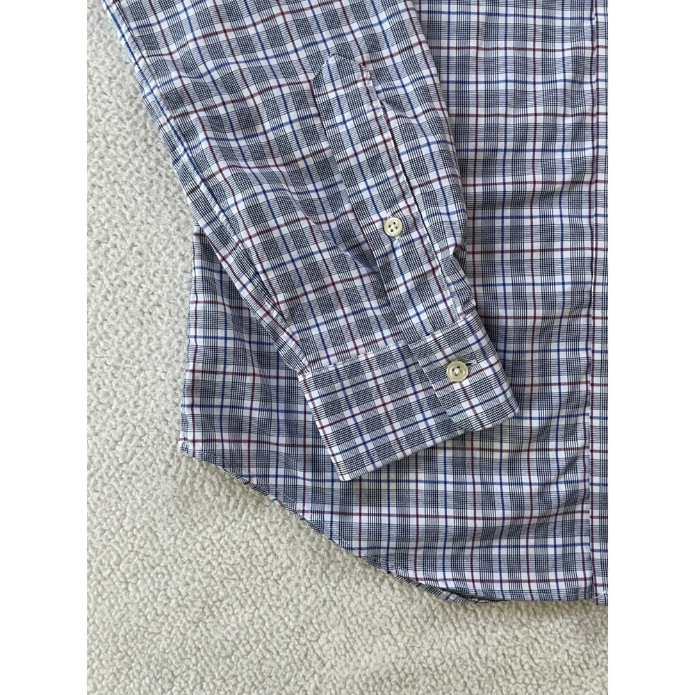 Ralph Lauren Mens Small Button Down Shirt Blue Plaid Slim Fit Performance Preppy - Picture 12 of 16